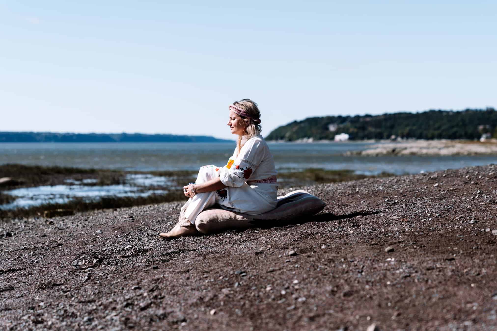 Marie Ève Lécine sur la plage